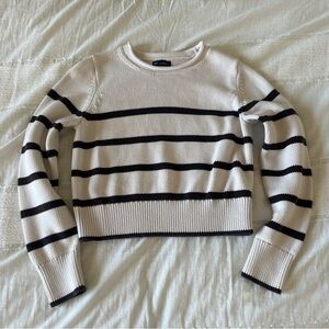 Gap cream/brown striped roll neck sweater small